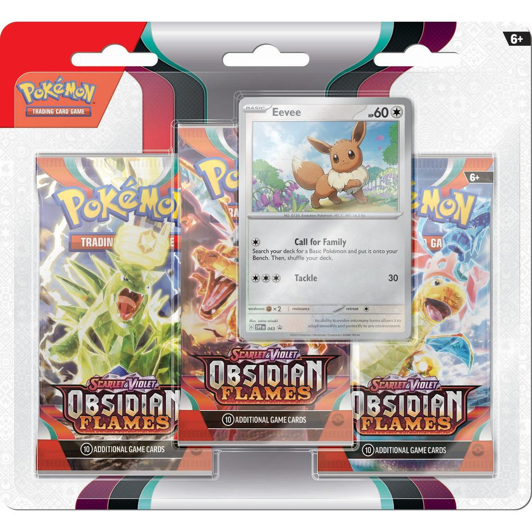 Pokemon Scarlet and Violet - Obsidian Flames Three Booster Blister (Styles May Vary)